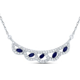 1/4CTW-DIA CN 1/4CTW MQ-BS NAT GEM FASHION NECKLACE (18 INCH)